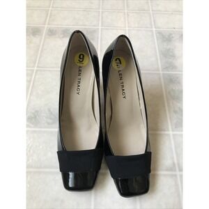 Ellen Tracy ET-Erin Black Square Toe Patent Leather 3.25" Heel Pump 9M New